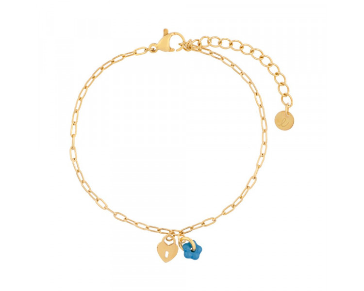 Armband minimalistisch flower lock blauw