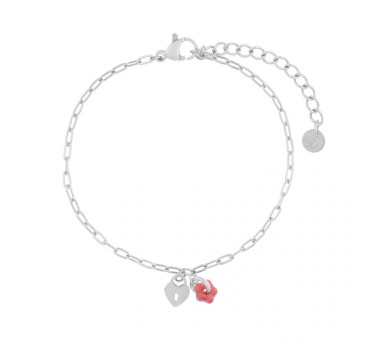 Armband minimalistisch flower lock roze