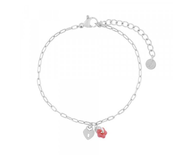 Armband minimalistisch flower lock roze