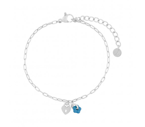 Armband minimalistisch flower lock blauw