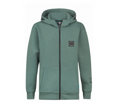PETROL : Toffe sweatcardigan in Zip Green Smoke