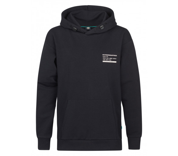 PETROL : Sweat à capuche cool en imprimé noir profond
