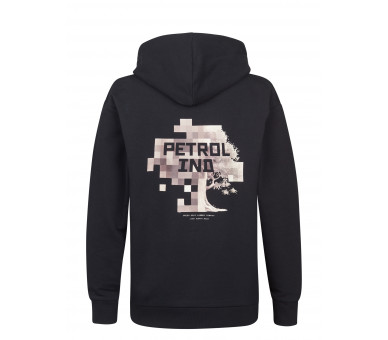 PETROL : Toffe hoodie in Print Deep Black