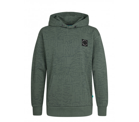 PETROL : Sweat à capuche cool en AOP Green Smoke