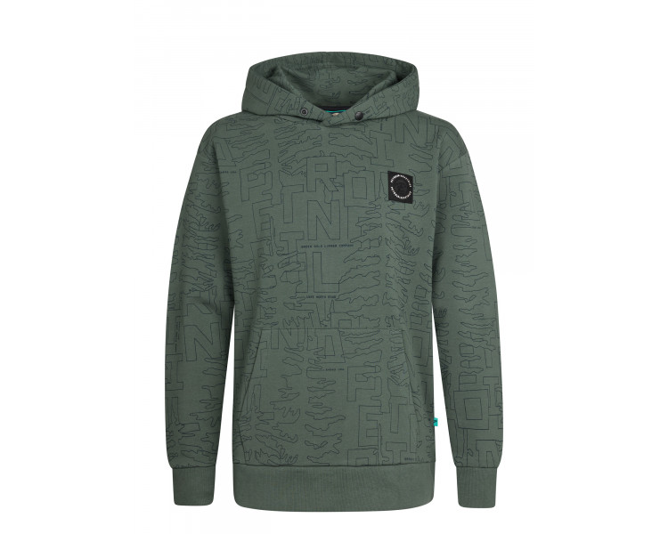 PETROL : Sweat à capuche cool en AOP Green Smoke