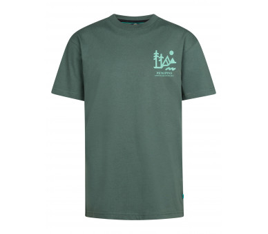 PETROL : T-shirt tendance km en imprimé classique vert