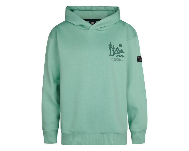 PETROL : Sweat à capuche cool en Aqua pâle