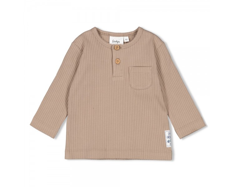 FEETJE : T-shirt côtelé à T-shirt à manches longue