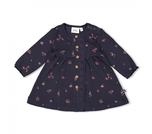 FEETJE : Robe en rib AOP - Swanlake