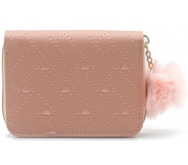 PU Wallet Embroidered Hearts