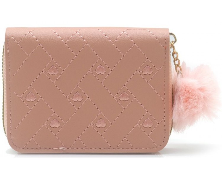 PU Wallet Embroidered Hearts