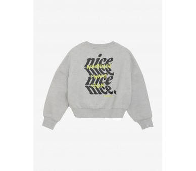 INDIAN BLUE : Pull oversize avec imprimé devant et