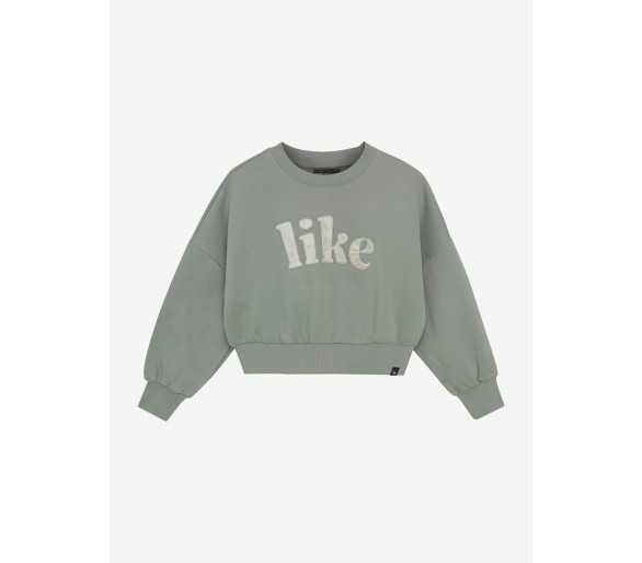 INDIAN BLUE : Pull oversize avec imprimé "like"