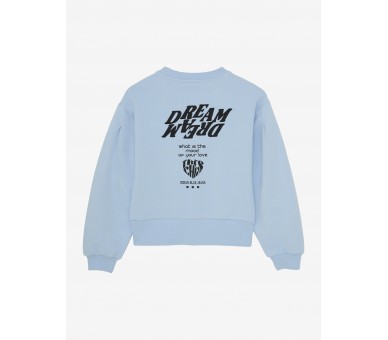 INDIAN BLUE : Pull oversize avec imprimé devant et