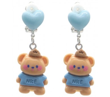 Earrings for Kids Clip On - Bear