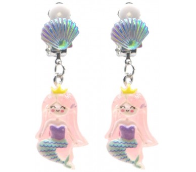 Earrings for Kids Clip On - mermaid