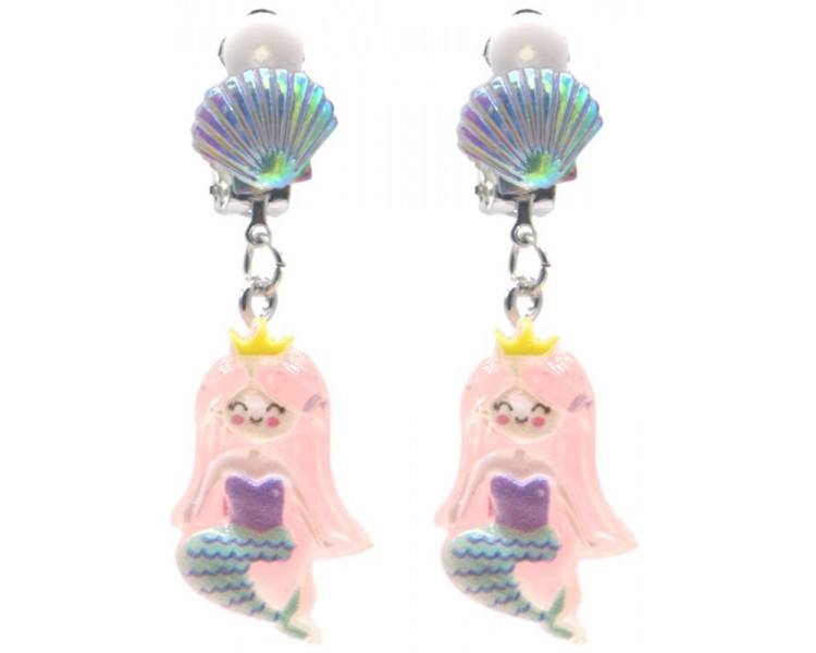 Earrings for Kids Clip On - mermaid