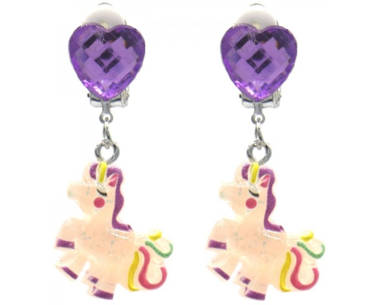 Earrings for Kids Clip On - Unicorn