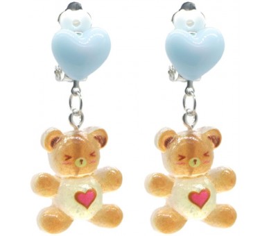 Earrings for Kids Clip On - Bear