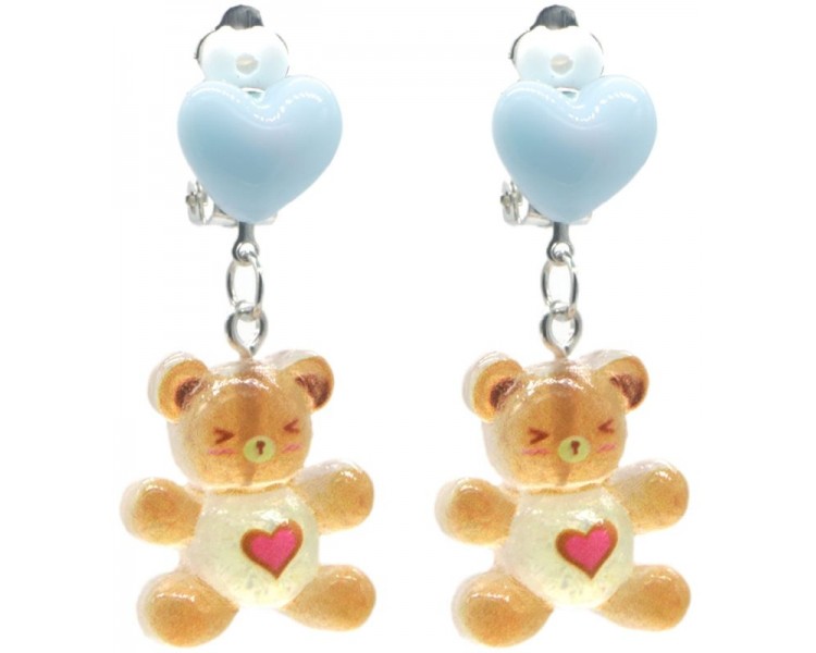 Earrings for Kids Clip On - Bear