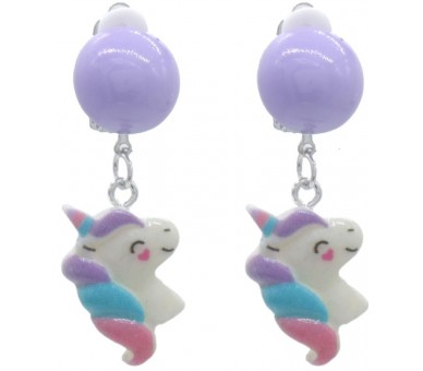 Earrings for Kids Clip On - Unicorn