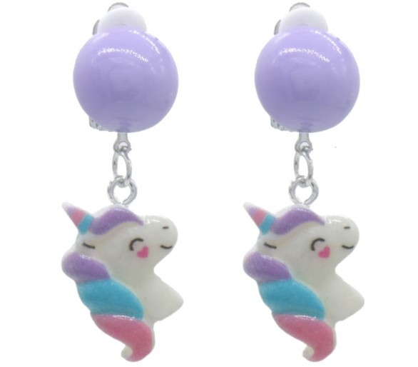 Earrings for Kids Clip On - Unicorn