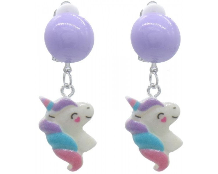 Earrings for Kids Clip On - Unicorn