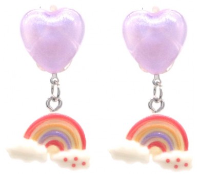 Earrings for Kids Clip On - Rainbow