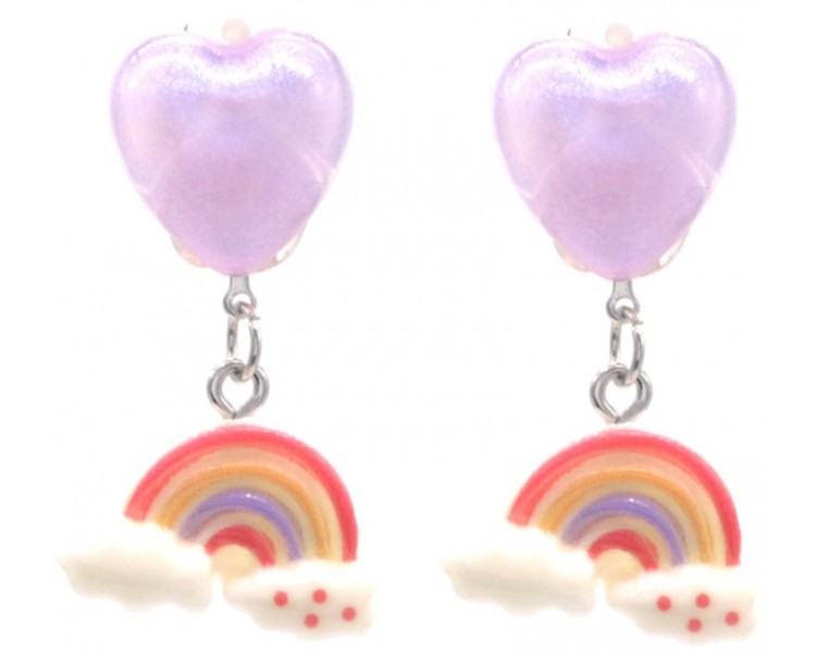 Earrings for Kids Clip On - Rainbow