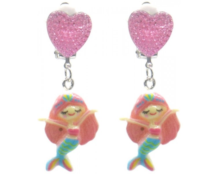 Earrings for Kids Clip On - Mermaid