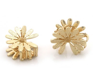 Petite pince à cheveux fleur en métal, 3 cm