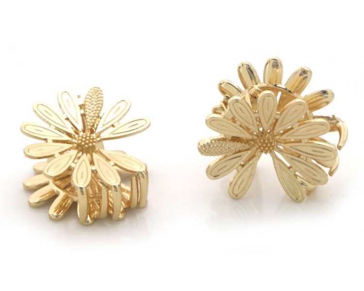 Petite pince à cheveux fleur en métal, 3 cm
