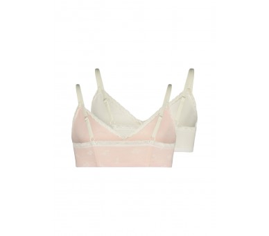 Lot de 2 hauts courts Skinny pour filles en coton et dentelle