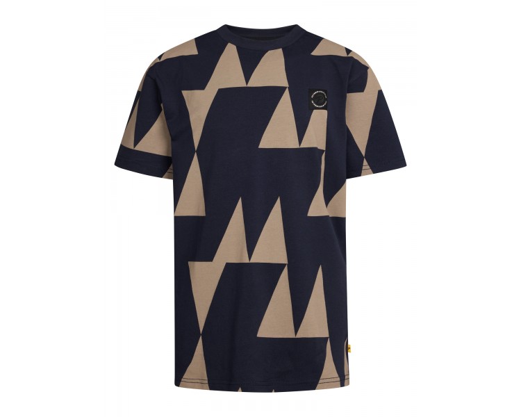 PETROL : T-shirt tendance km en AOP Royal Navy