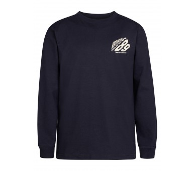 PETROL: Trendy t-shirt lm in Classic Print Royal Navy