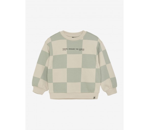 DAILY SEVEN : Oversized Sweater Check Print