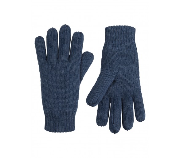 PETROL : Gants unis en denim foncé