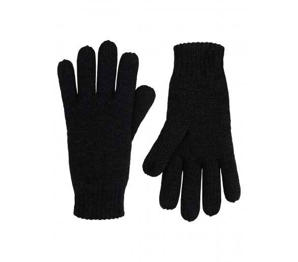 PETROL : Gants unis en noir profond