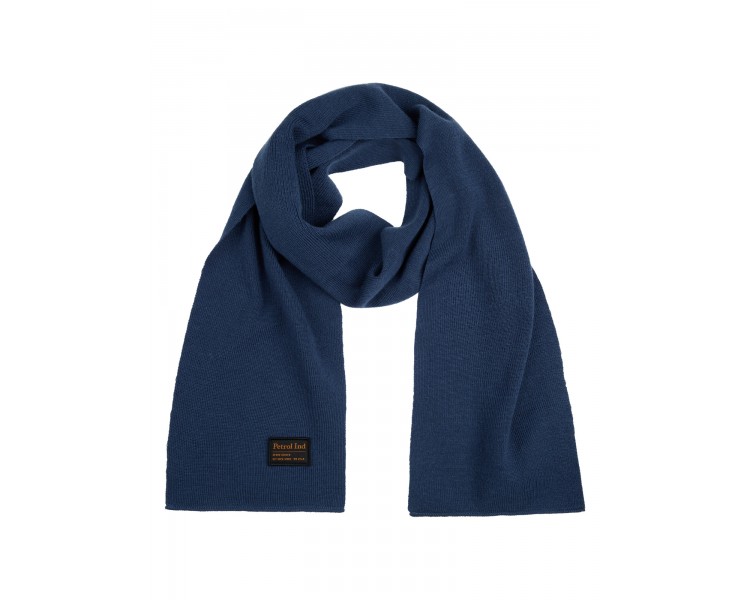 PETROL : Effen sjaal in Dark Denim