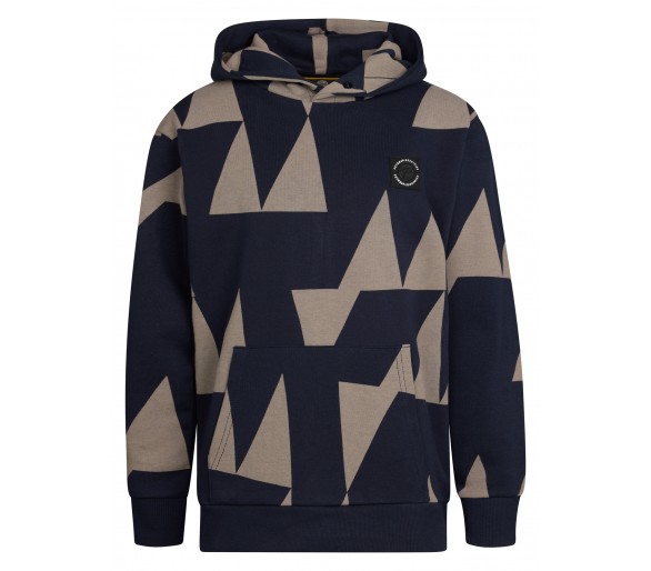 PETROL: Cool hoodie in AOP Royal Navy