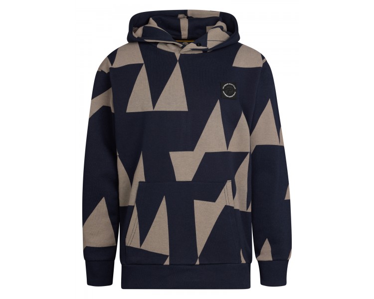 PETROL: Cool hoodie in AOP Royal Navy