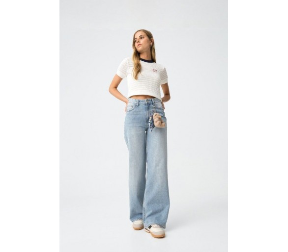 TIFFOSI : Pantalon large taille haute