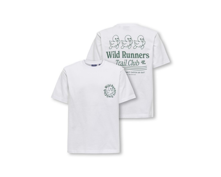 ONLY & SONS : Top t-shirt print voor en achteraan