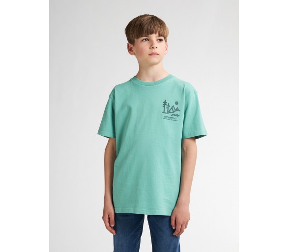 PETROL : T-shirt tendance km en imprimé classique vert