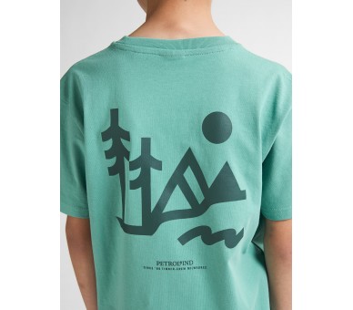 PETROL : T-shirt tendance km en imprimé classique vert