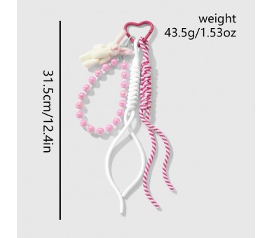 rose kralen konijn porte-clés