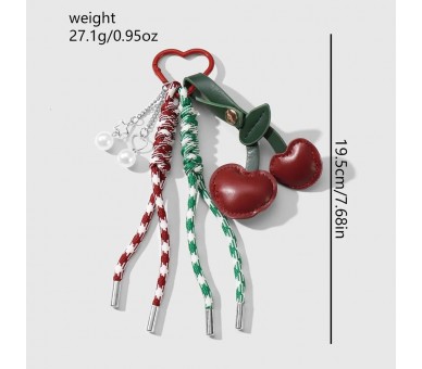 Tas - sleutelhanger met kersjes