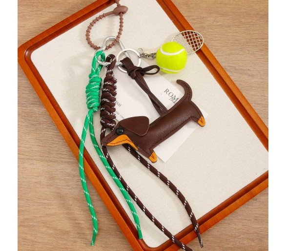 Pendentif de sac clé avec chien et tennis