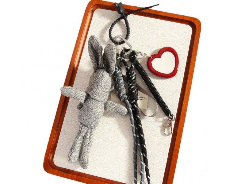 Tas- sleutelhanger met konijn en spiegel