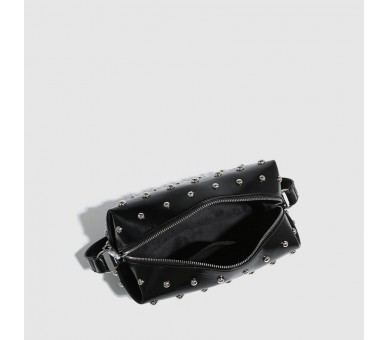 Simple hip-pop/rock solid PU handbag with rivet
